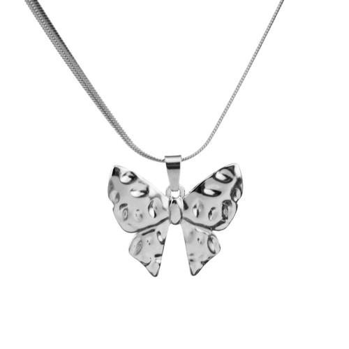 Titanium Steel Jewelry Necklace, Unisex silver color 
