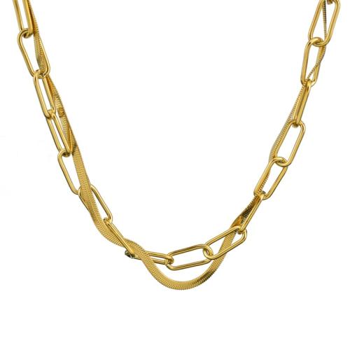Titanium Steel Jewelry Necklace, with 5cm extender chain, Unisex, golden cm 
