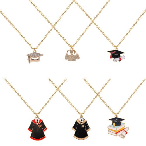 Zinc Alloy Necklace, with 2.75inch extender chain, plated & for woman & enamel & with rhinestone Approx 17.32 Inch 