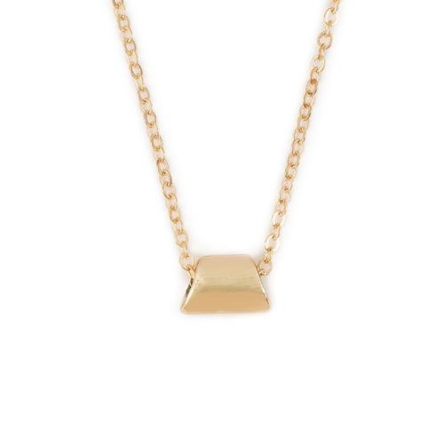 alliage de zinc collier, avec laiton & fer, Motif géométrique, Placage de couleur d'or, bijoux de mode & pour femme Environ 43-50 cm, Vendu par PC