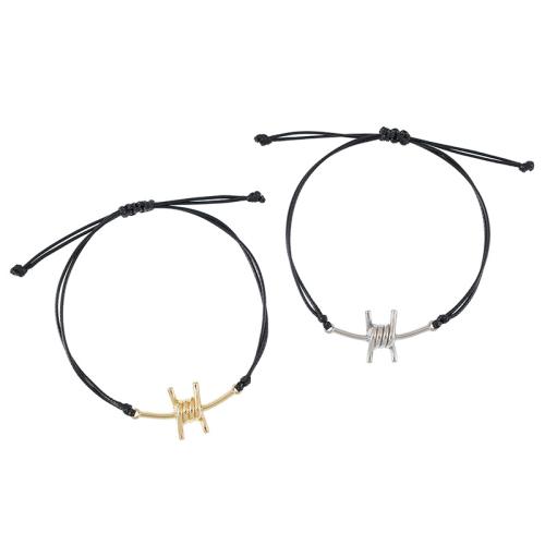Zinc Alloy Bracelet Set, with Korean Waxed Cord, plated, 2 pieces & for couple Approx 6.3-12.6 Inch 