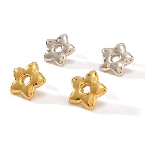 304 Stainless Steel Stud Earring, Star, plated, for woman & hollow 