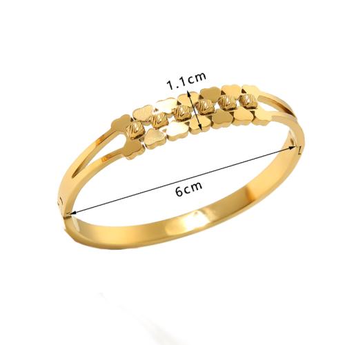 304 Stainless Steel Bangle, gold color plated & for woman 
