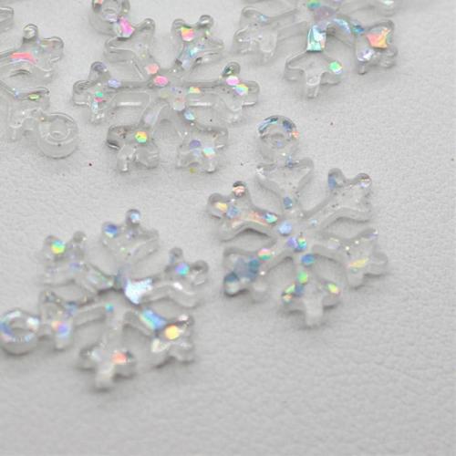 Transparent Acrylic Pendants, Acetate, Snowflake, DIY, 15mm 