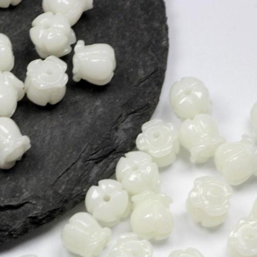 Perles en coquille naturel, DIY, blanc, 8mm Vendu par sac[