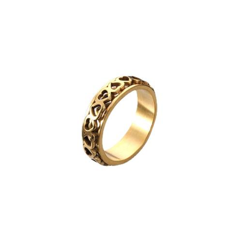 Edelstahl Fingerring, 304 Edelstahl, Modeschmuck & unisex & verschiedene Größen vorhanden, goldfarben, verkauft von PC