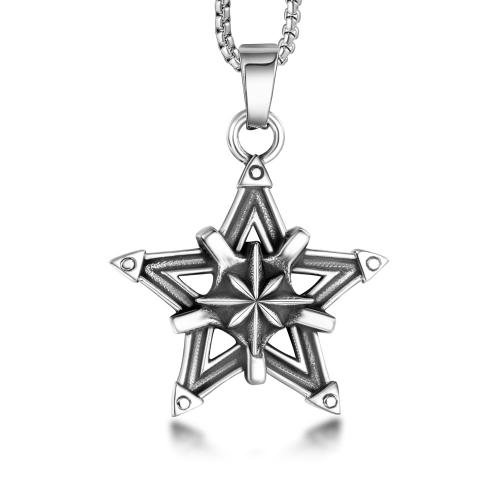 Acier inoxydable Pendentif étoile, Acier inoxydable 304, poli, bijoux de mode & unisexe Vendu par PC