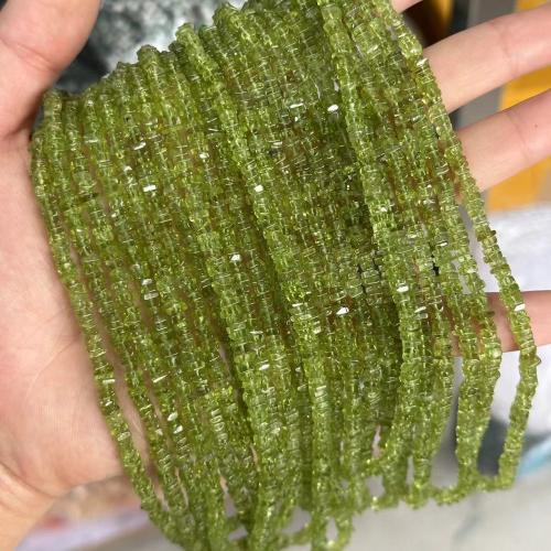 Olivenquarz Perle, DIY & verschiedene Größen vorhanden, grün, Länge:ca. 38 cm, verkauft von Strang