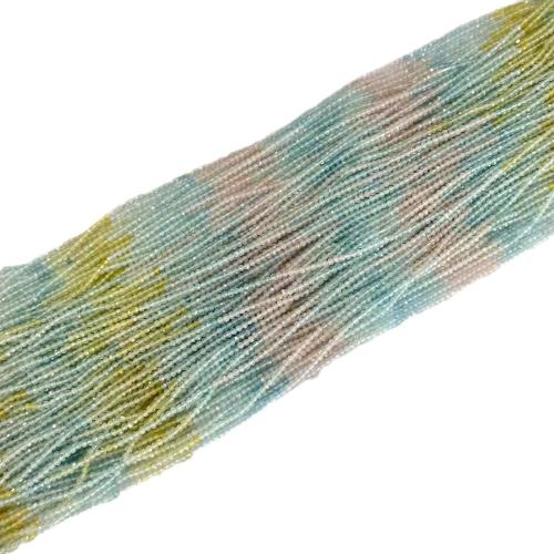 Morganit Perlen, DIY & facettierte, gemischte Farben, 2mm, Bohrung:ca. 0.4mm, Länge:ca. 31 cm, ca. 100PCs/Strang, verkauft von Strang