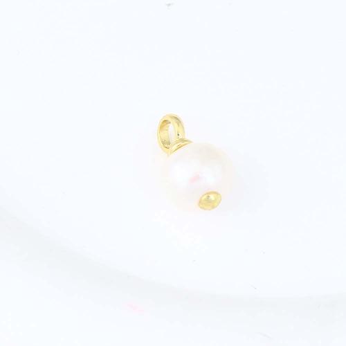 Bijoux pendentifs en laiton, avec perle de plastique, Placage de couleur d'or, DIY Vendu par PC
