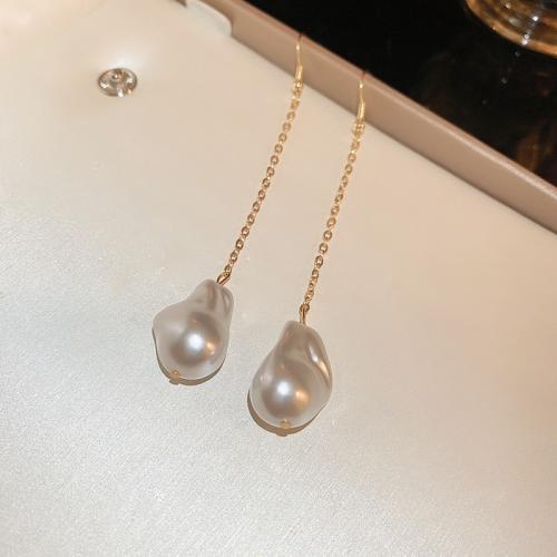 Kunststoff Perle Zink Legierung Ohrring, Zinklegierung, mit Kunststoff Perlen, handgemacht, Modeschmuck & verschiedene Stile für Wahl & für Frau, verkauft von Paar