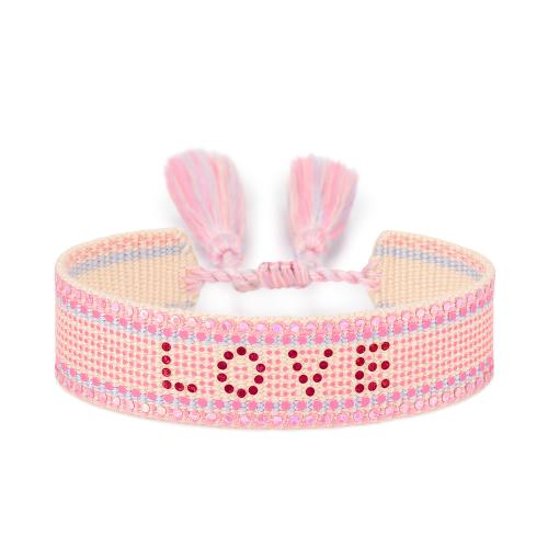 Bracelets d'amitié, Fibre de polyester, avec Paillettes, modèles différents pour le choix & pour femme, plus de couleurs à choisir cm, Vendu par PC