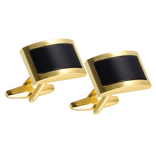 Brass Cufflinks, with Agate, polished, Unisex 