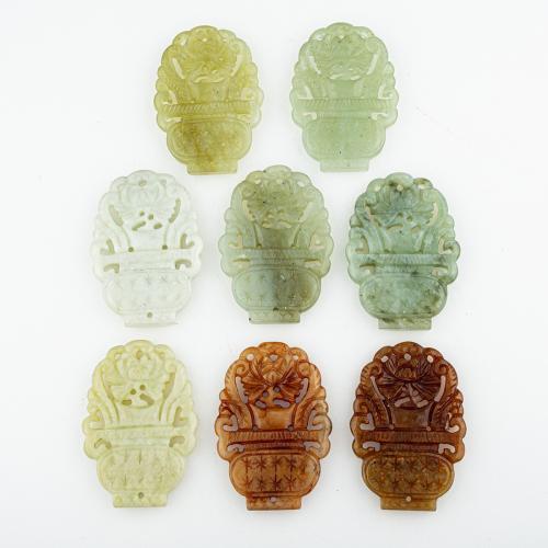 Pendentifs de Jade, jade de nouvelle montagne, envoyé au hasard & DIY & mélangé & creux Environ 2mm Vendu par lot