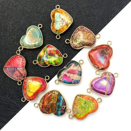 Драгоценный камень разъем, Природный камень, с цинковый сплав, Сердце, DIY, Много цветов для выбора продается PC