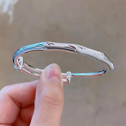 925 Sterling Silver Bangle, Adjustable & fashion jewelry & for woman, Inner Approx 58mm 
