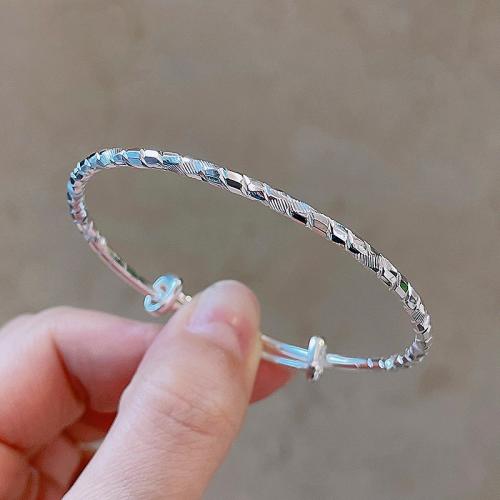925 Sterling Silver Bangle, Adjustable & fashion jewelry & for woman, Inner Approx 54mm 