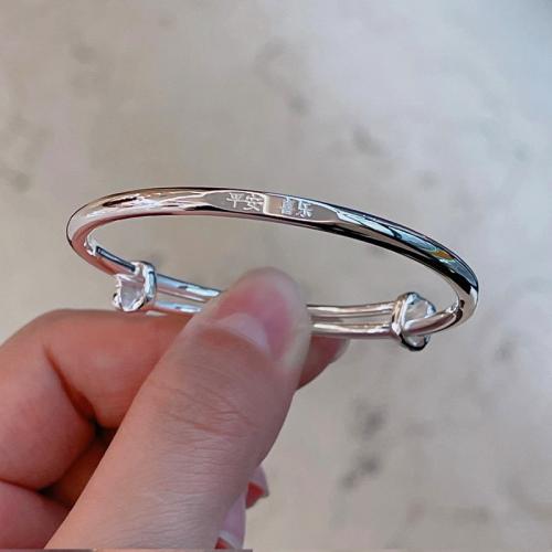 925 Sterling Silver Children Bangle, Adjustable & fashion jewelry, Inner Approx 