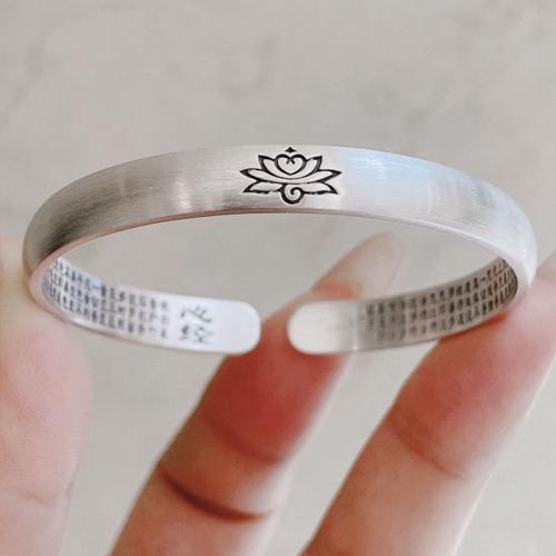 Argent sterling 925 bracelet manchette, bijoux de mode & pour femme, Diamètre inté Environ 54mm, Vendu par PC
