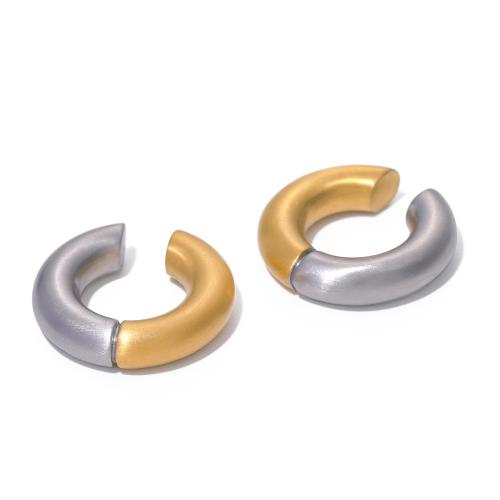 Stainless Steel Clip Earrings, 304 Stainless Steel, Vacuum Ion Plating, fashion jewelry & for woman, 20.7mm 