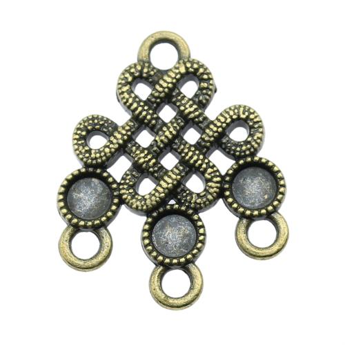 Zinc Alloy Connector Setting, Chinese Knot, plated, DIY & 1/3 loop [