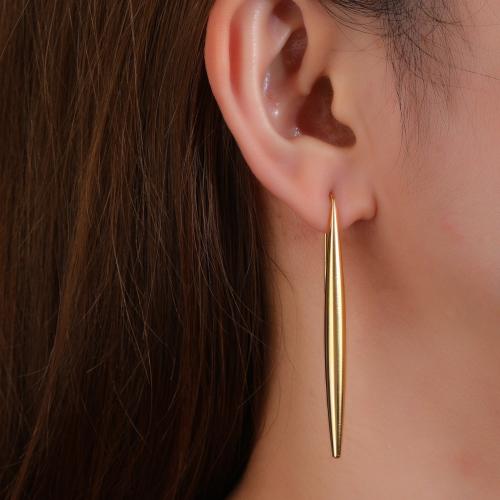 Titanium Steel Earrings, gold color plated, for woman 