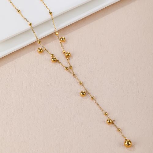 Titanium Steel Jewelry Necklace, gold color plated, for woman 