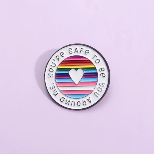 Fashion Badge, Zinc Alloy, Round, plated, Unisex & enamel, multi-colored 