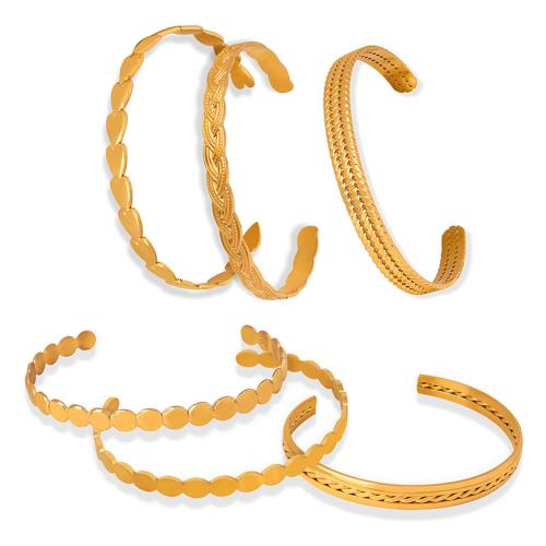 Acier titane bracelet manchette, Placage, bijoux de mode & styles différents pour le choix & pour femme, Vendu par PC