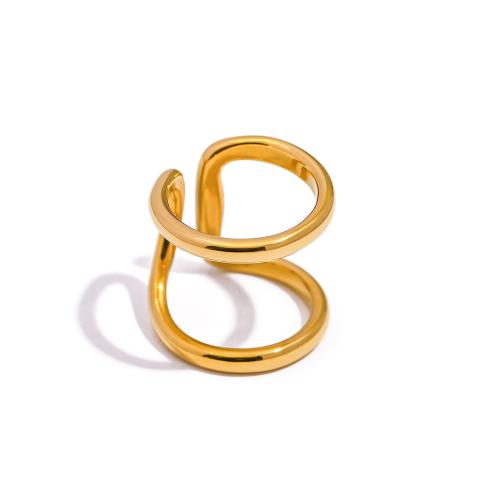 Кольцо из нержавеющей стали, Нержавеющая сталь 304, Другое покрытие, Женский, Золотой, продается PC