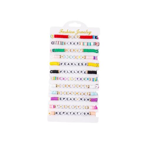 Acryl-Armband, Acryl, mit Polymer Ton & Messing, handgemacht, verschiedene Stile für Wahl & für Frau, keine, Länge:16.51 cm, verkauft von PC