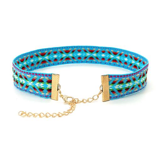 Fashion Choker Necklace, Polyester, with Zinc Alloy, with 5cm extender chain, handmade, Unisex cm 