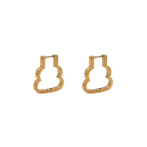 Titanium Steel Lever Back Earring, Geometrical Pattern, gold color plated & for woman & hollow 