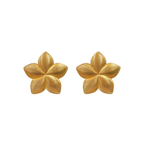 304 Stainless Steel Stud Earring, Flower, plated, fashion jewelry & for woman 