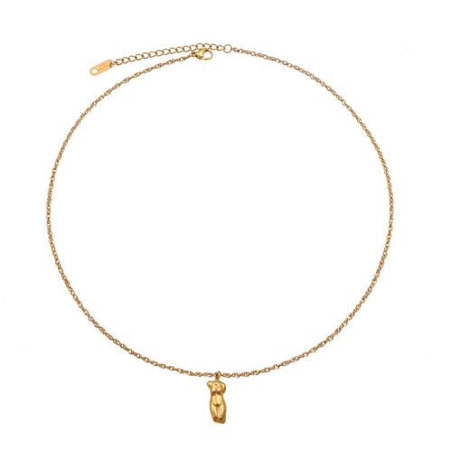 304 Stainless Steel Necklace, with 2inch extender chain, gold color plated, fashion jewelry & oval chain & for woman Approx 17.7 Inch 