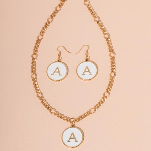 Fashion Zinc Alloy Jewelry Sets, earring & necklace, with 5cm extender chain, 2 pieces & fashion jewelry & for woman Approx 40 cm 