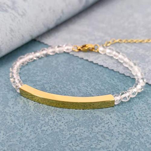 Crystal Bracelets, 304 Stainless Steel, with Crystal, with 5cm extender chain, fashion jewelry & Unisex Approx 16.5 cm 