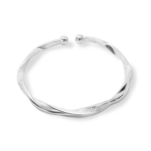 Argent sterling 925 bracelet manchette, bijoux de mode & pour femme, Diamètre inté Environ 55mm, Vendu par PC