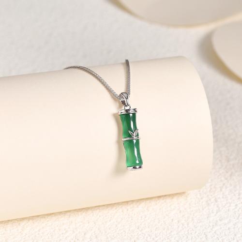 Sterling Silver Pendants, 925 Sterling Silver, with Green Calcedony, DIY 