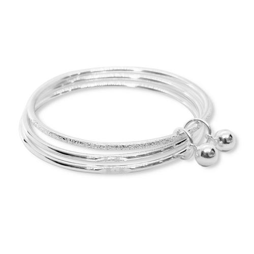 925 Sterling Silver Bangle, three layers & fashion jewelry & for woman, Inner Approx 58mm 