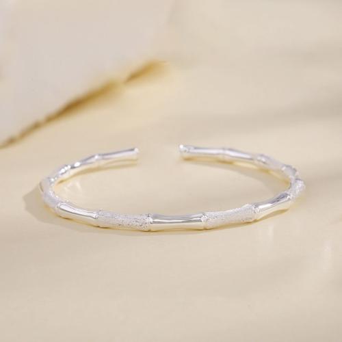 925 Sterling Silver Cuff Bangle, fashion jewelry & for woman, Inner Approx 