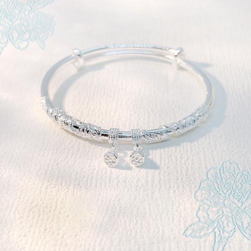Argent sterling 925 bracelet ordinaire, bijoux de mode & pour femme, Diamètre inté Environ 58mm, Vendu par PC