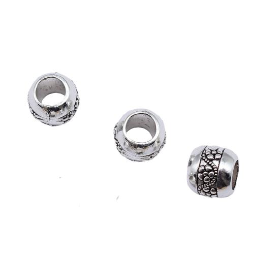Zinc Alloy Large Hole Beads, antique silver color plated, DIY Approx 5.3mm 