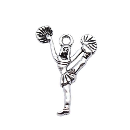 Zinc Alloy Jewelry Pendants, Dancing Girl, antique silver color plated, DIY 