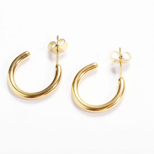 Stainless Steel Stud Earring, 304 Stainless Steel, gold color plated, for woman 