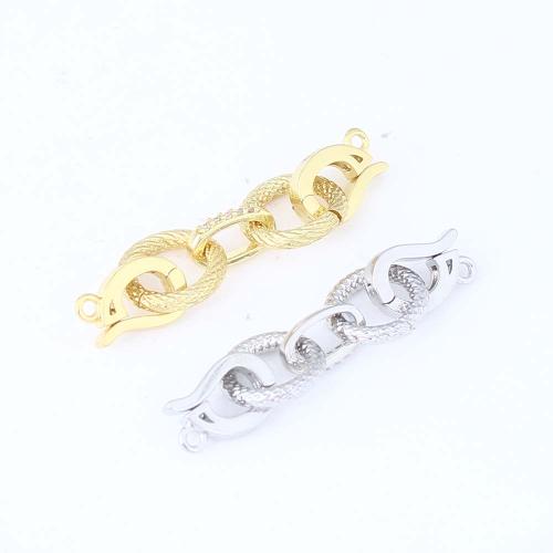 Cubic Zirconia Micro Pave Brass Connector, plated, DIY & micro pave cubic zirconia & 1/1 loop, mixed colors 