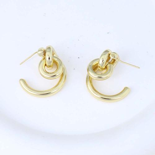 Brass Stud Earring, gold color plated, for woman 