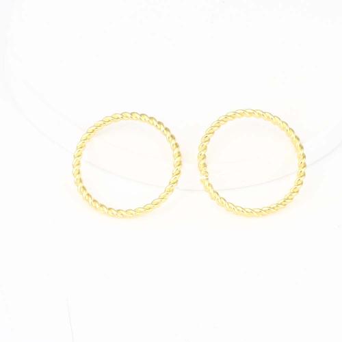Brass Linking Ring, Round, gold color plated, for woman 