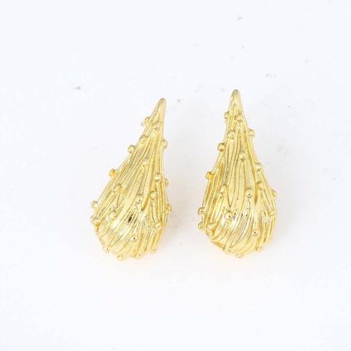 Brass Stud Earring, gold color plated, for woman 