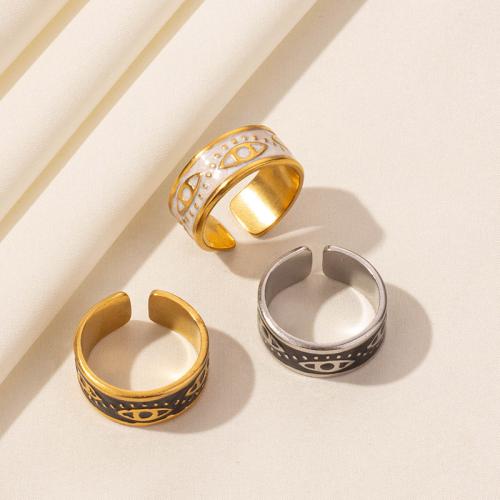 кольцо эмали из нержавеющей стали, Нержавеющая сталь 304, Другое покрытие, ювелирные изделия моды & эмаль, Много цветов для выбора, продается PC